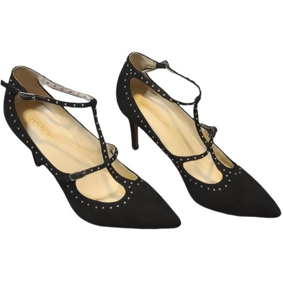 Brand New Women's Marc Fisher Black T-Strap Pumps - Picture 3 of 12